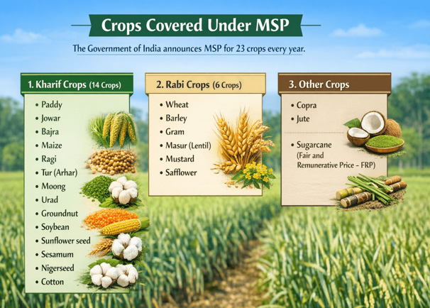Crops Covered Under MSP