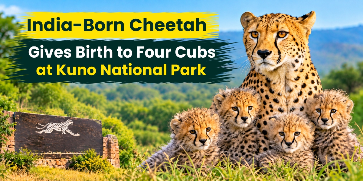 India-Born Cheetah Gives Birth