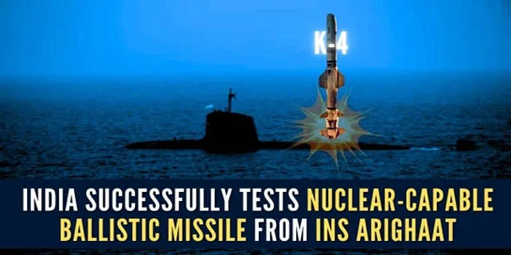 India Successfully Tests K4 Nuclear Capable Missile From Ins Arighaat