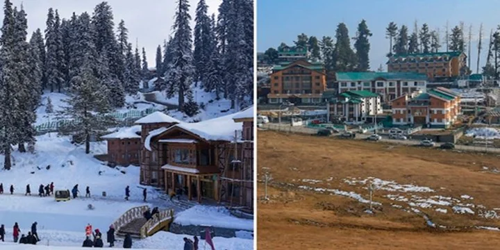 Kashmir and Ladakh are without snow this winter