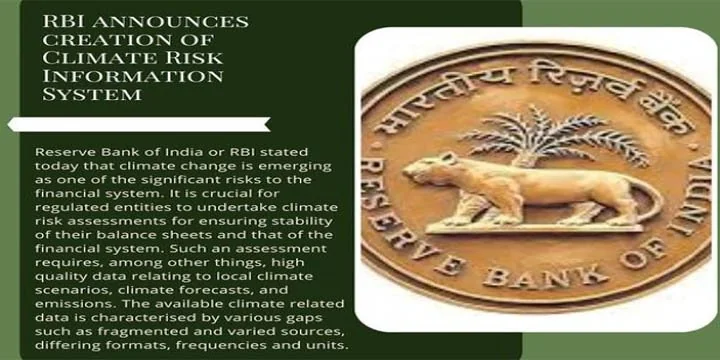 RBI Launches Climate Risk Information System