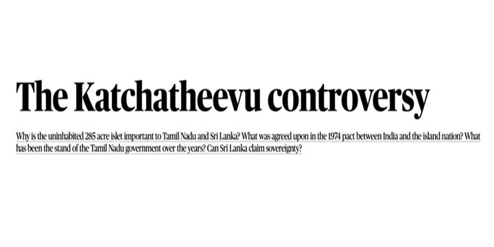 THE KATCHATHEEVU ISLAND CONTROVERSY