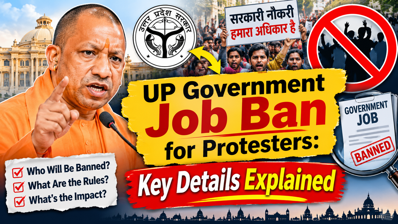 Protesters Face Government Job Restrictions in Uttar Pradesh
